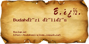 Budaházi Éliás névjegykártya